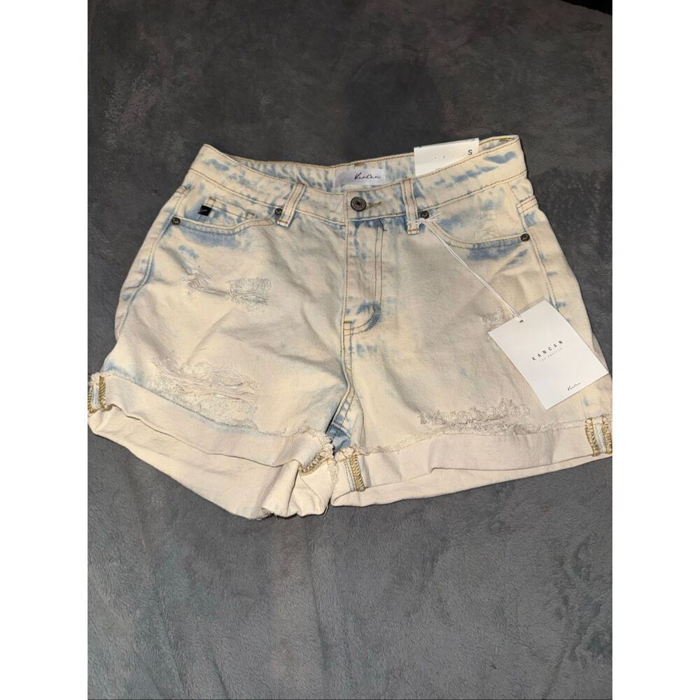 NWT KanCan denim high rise shorts size small